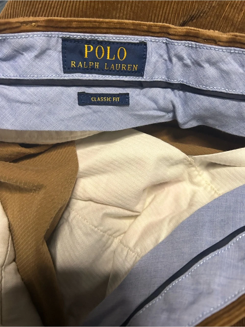 Polo Ralph Lauren Corduroy Pants Mens 36x30 Tan Brown Stretch Classic Fit Prep